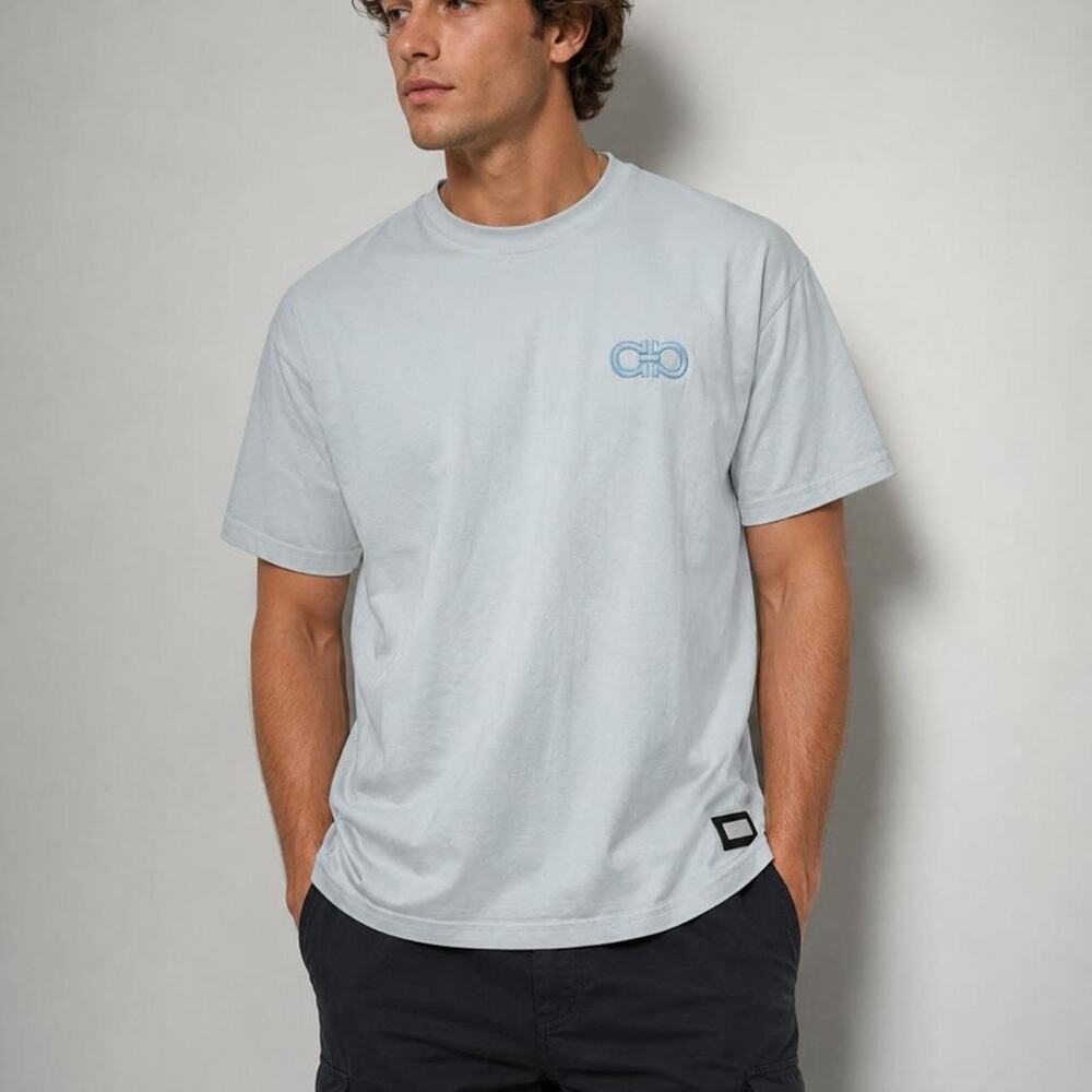 Salvatore ferragamo light blue cotton
